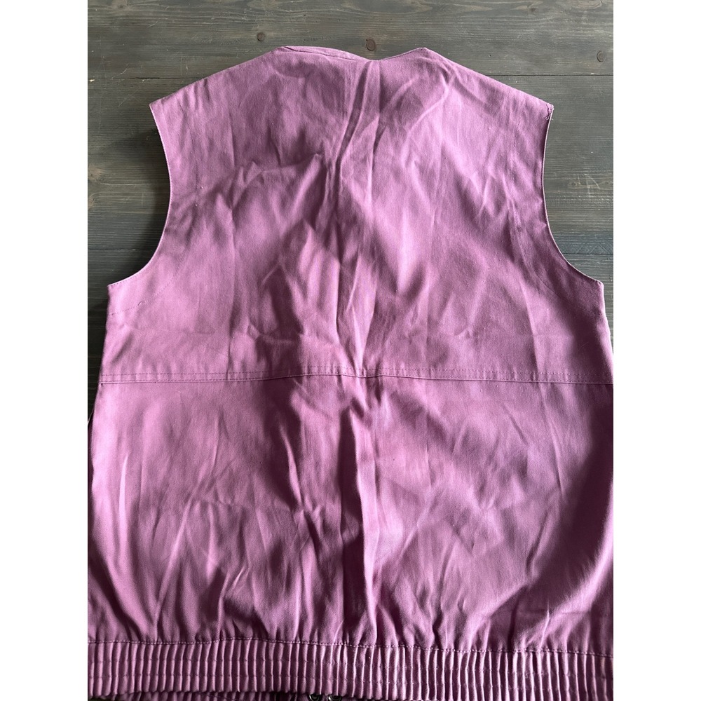 Vintage LeSport Tomboy Pink 100% Cotton Snap Button Boho Y2K Vest Women's Size 9 - Picture 2 of 9